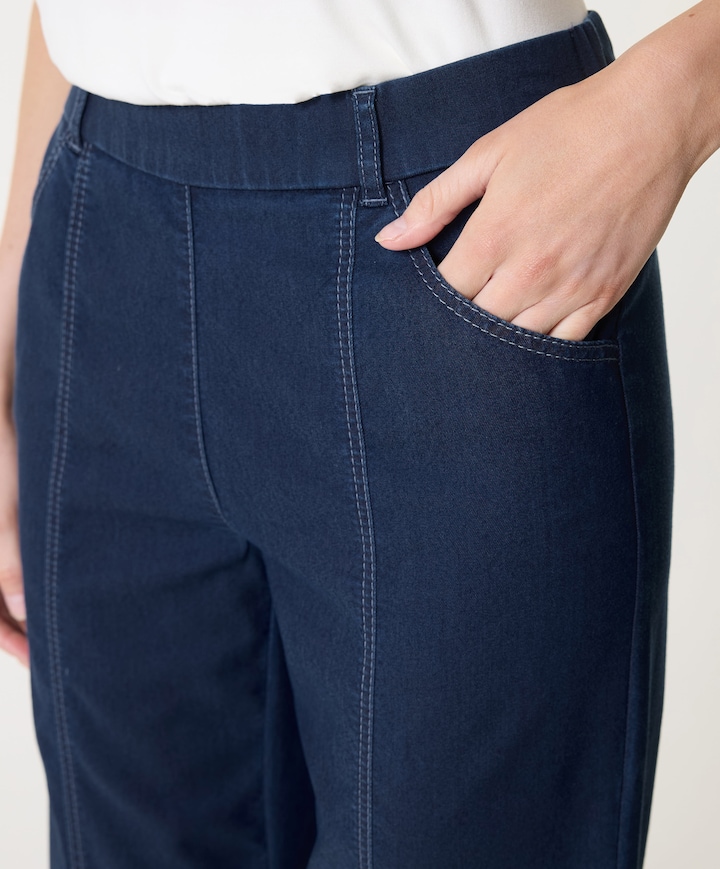 Wide leg dames broek blauw