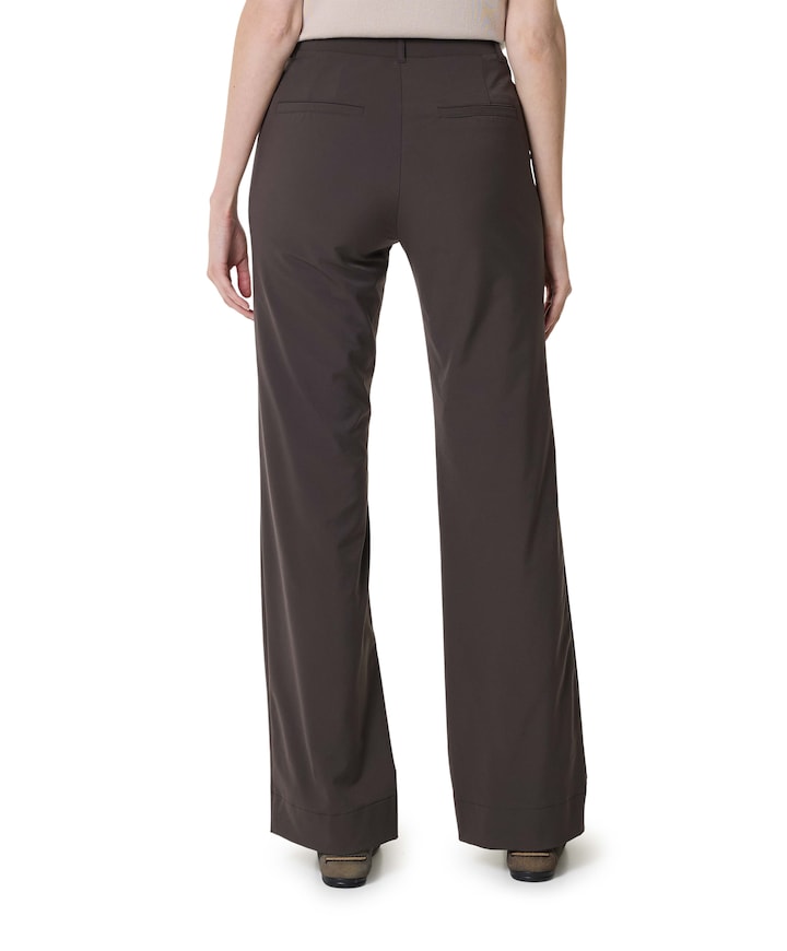 Wide leg travel dames broek bruin