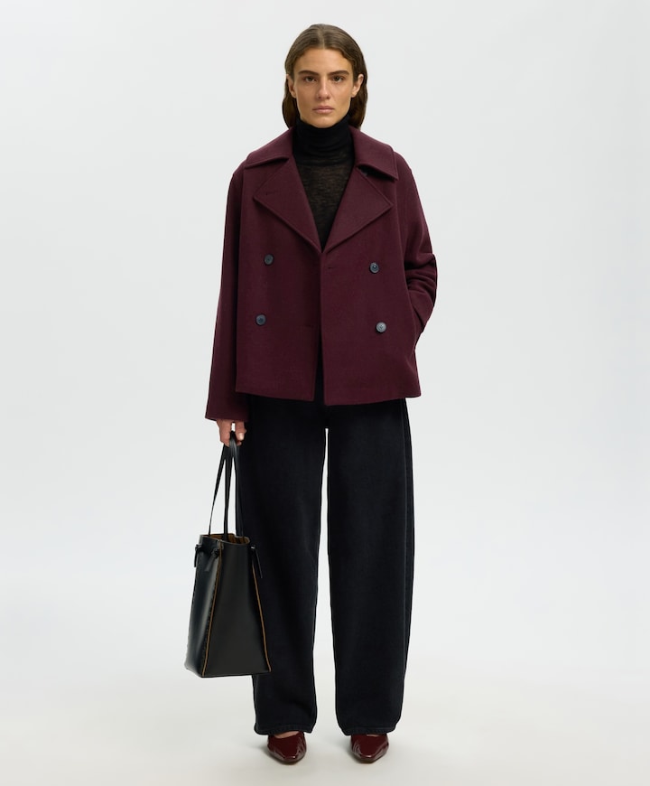 Dames jas bordeaux