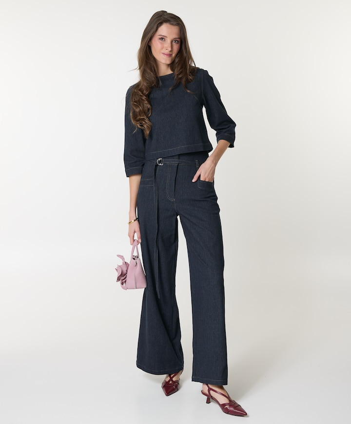 Dames blouse blauw