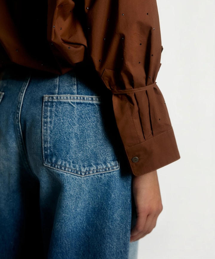 Dames blouse bruin