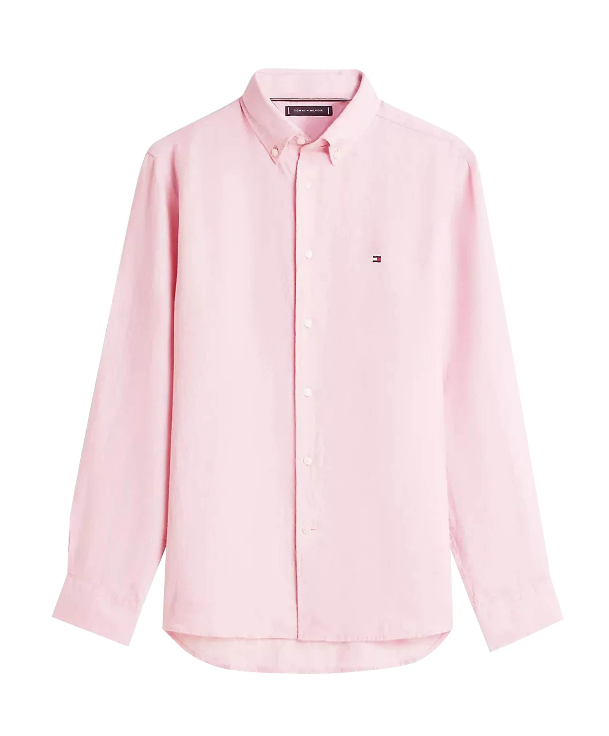 Heren overhemd lange mouw roze