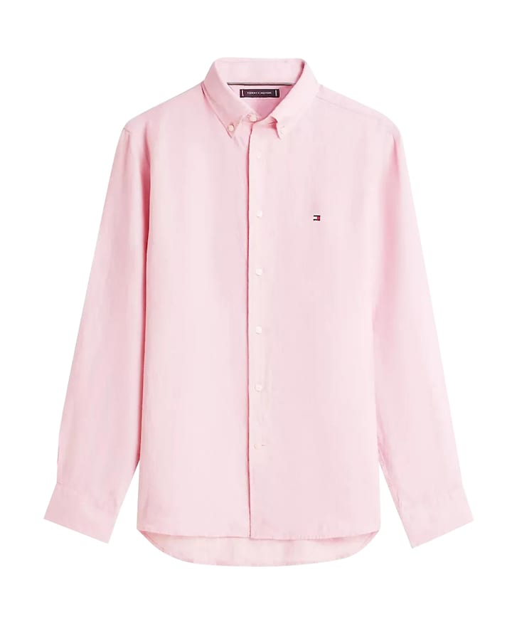 Heren overhemd lange mouw roze