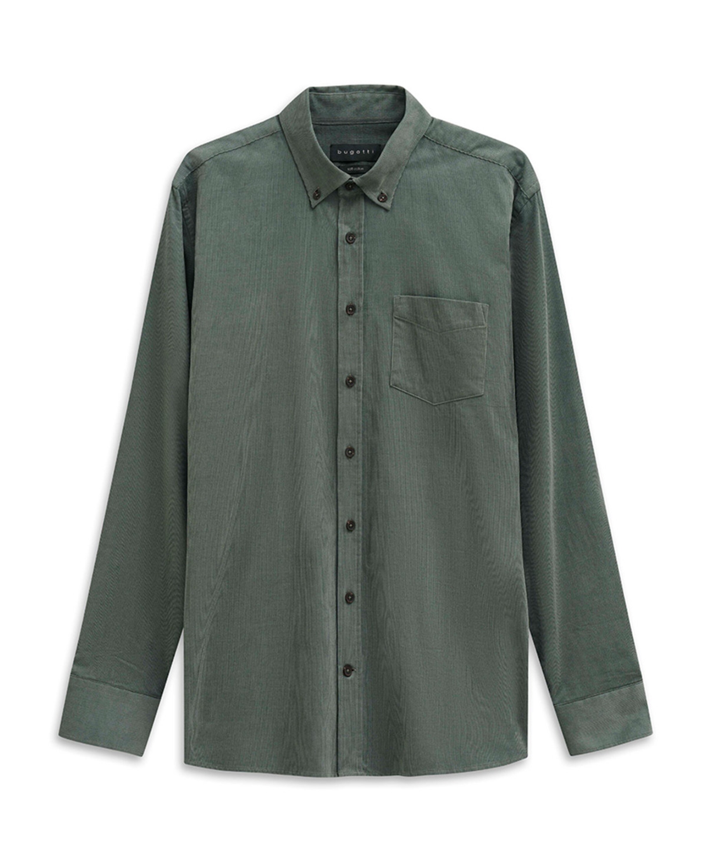 Heren overhemd lange mouw groen