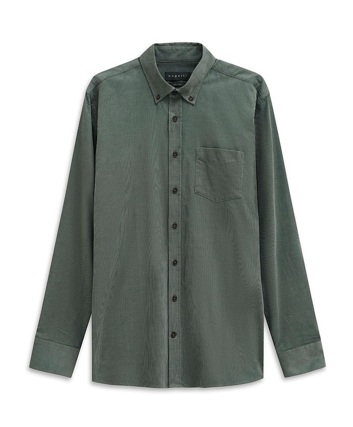 Heren overhemd lange mouw groen