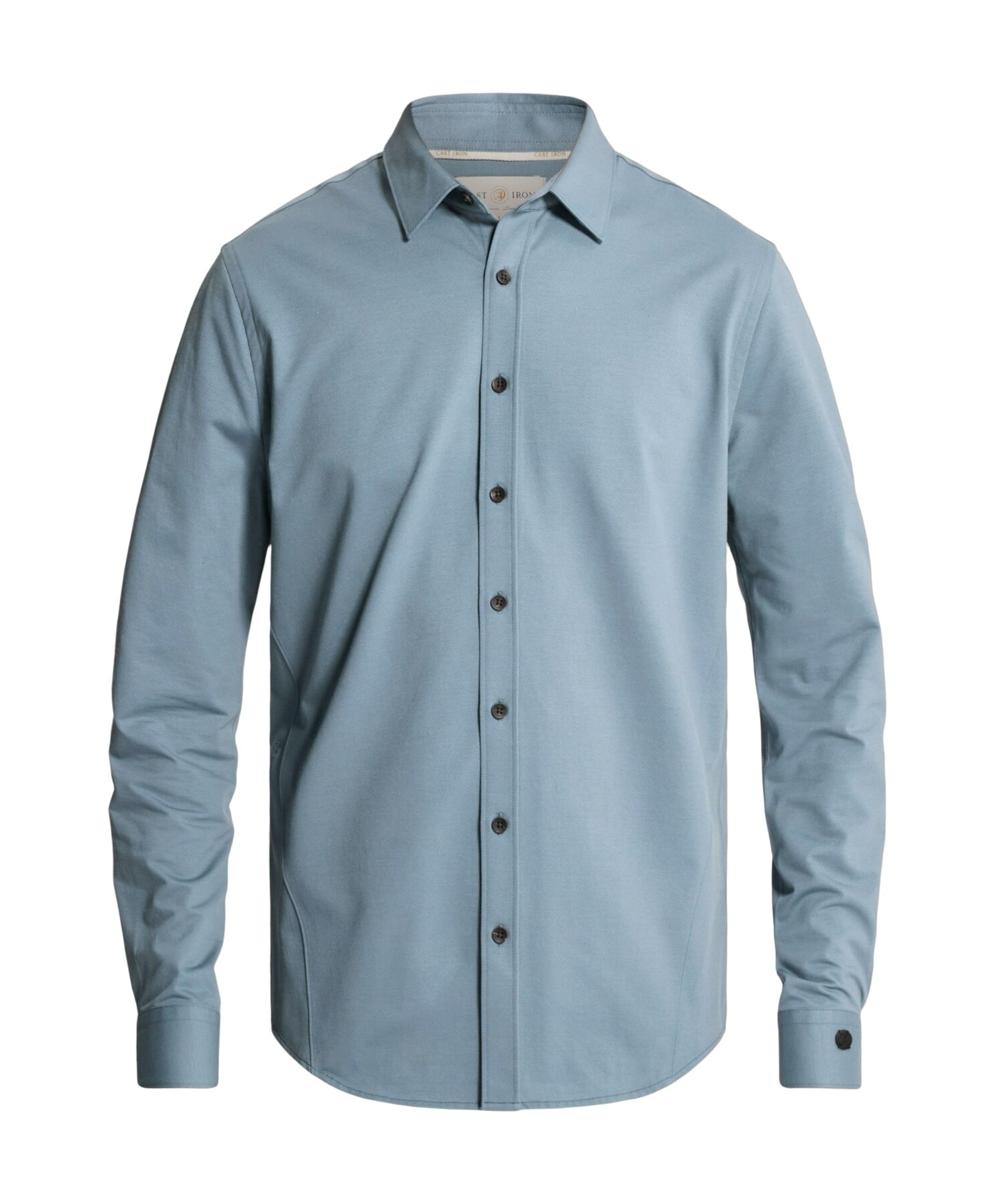 Heren overhemd lange mouw blauw