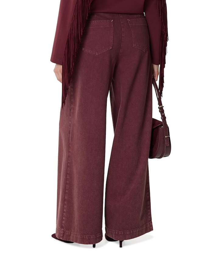 Theowide dames broek bordeaux