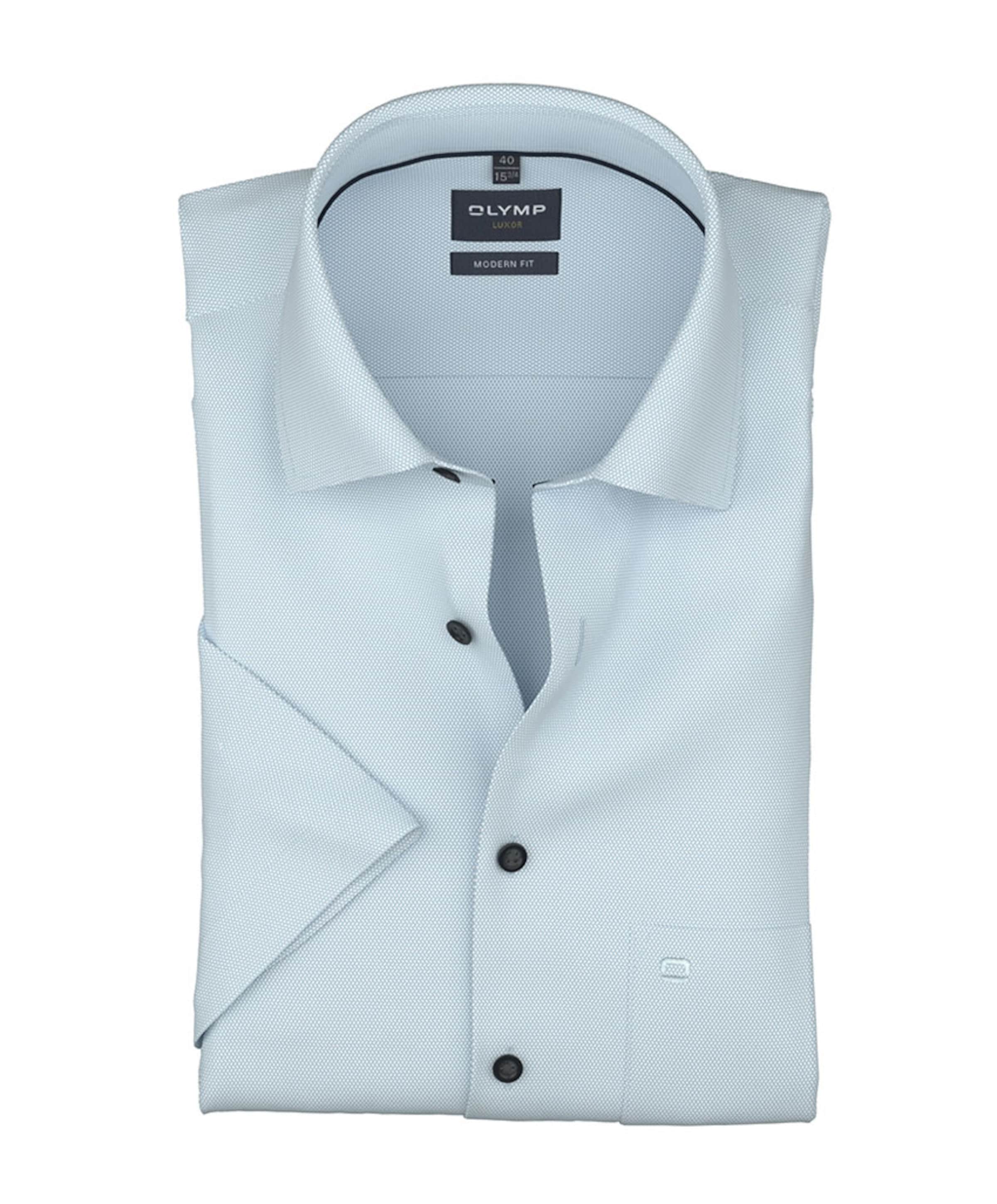 Heren overhemd korte mouw blauw