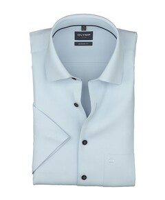 Heren overhemd korte mouw blauw