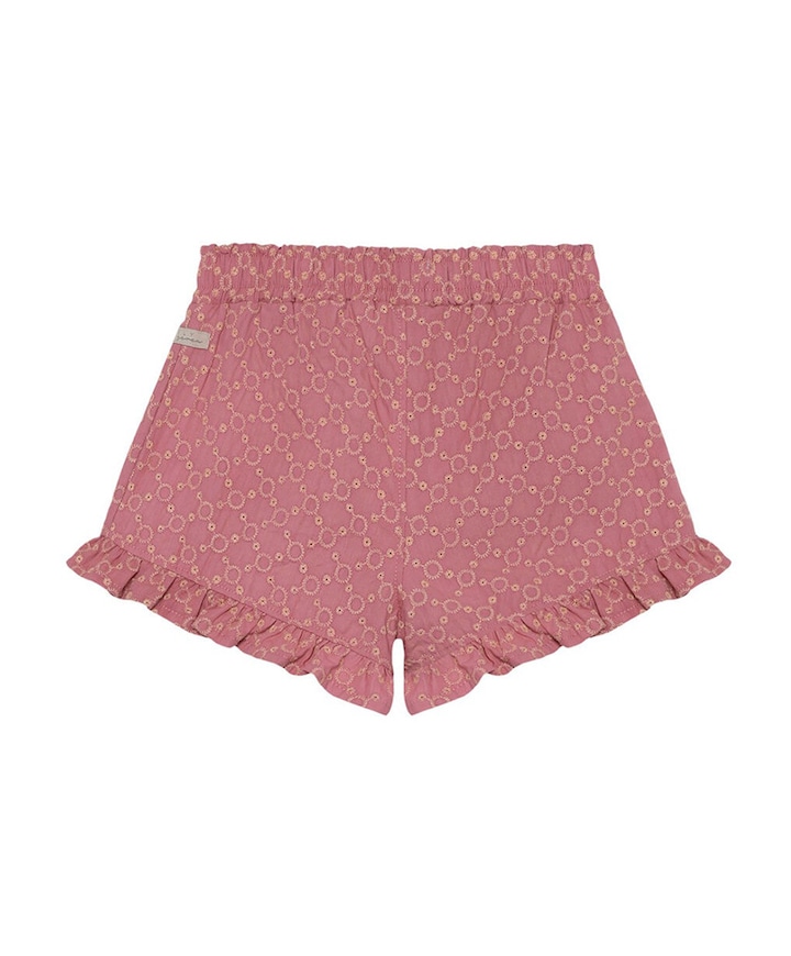 Ruffle Shorts Broderie meisjes korte broek roze