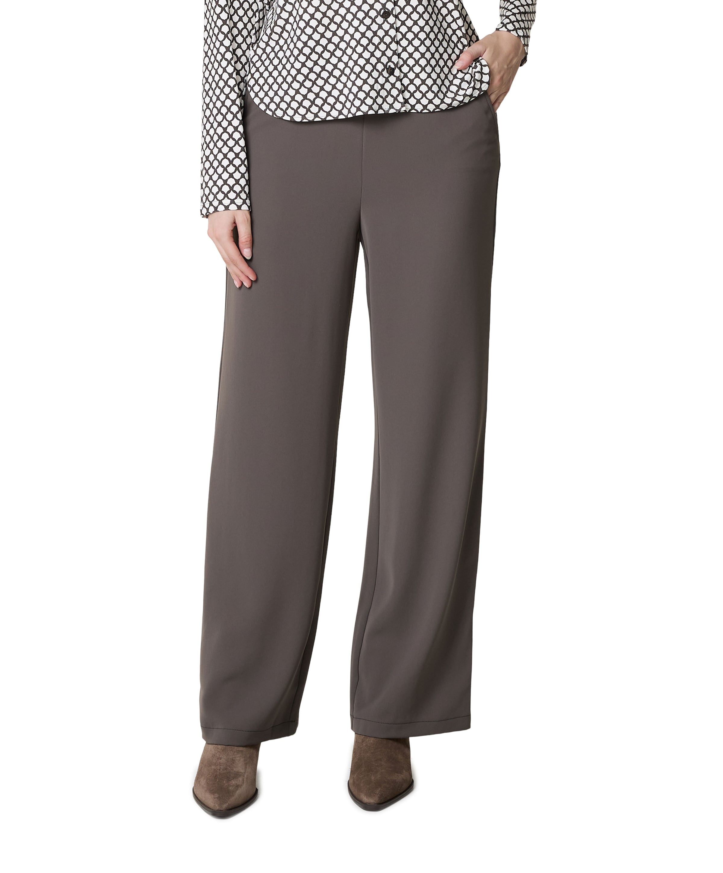 Wide leg dames broek bruin