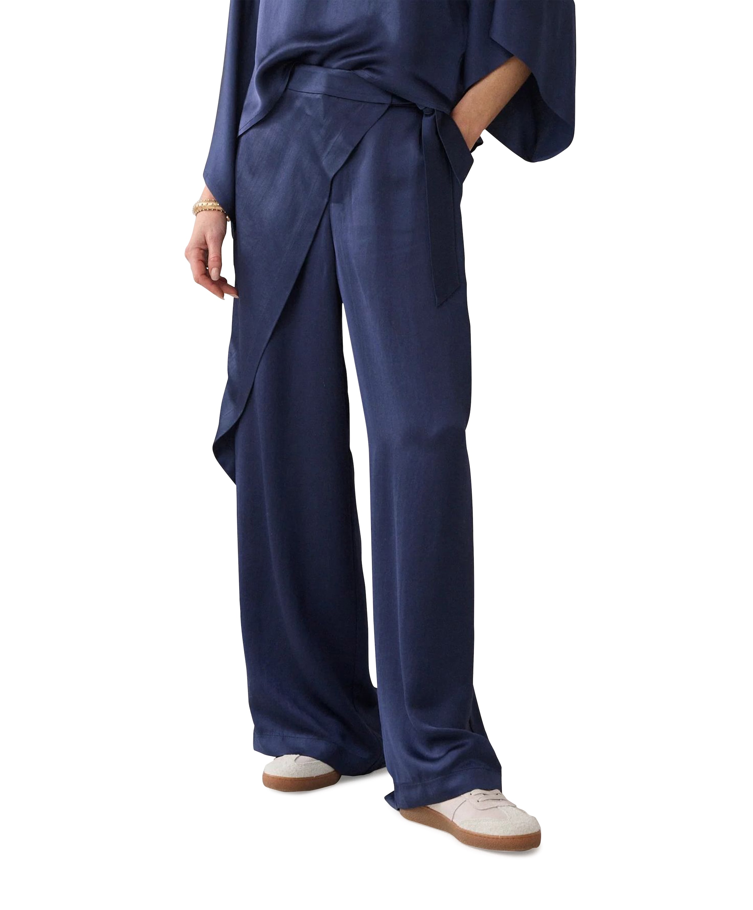 Trousers Heavy silky touch dames broek blauw