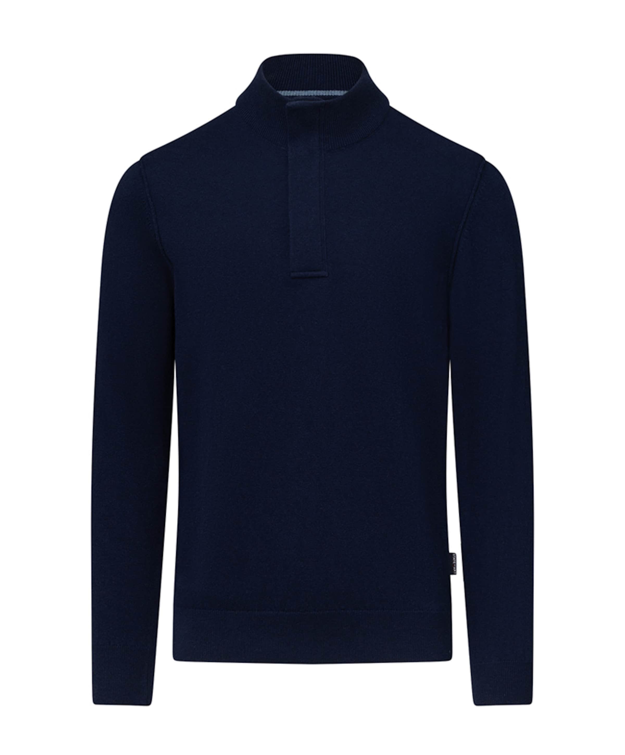 Heren trui met rits blauw