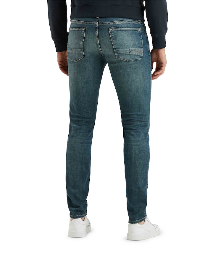 RISER SLIM WORN-IN BLUE DENIM jeans blauw