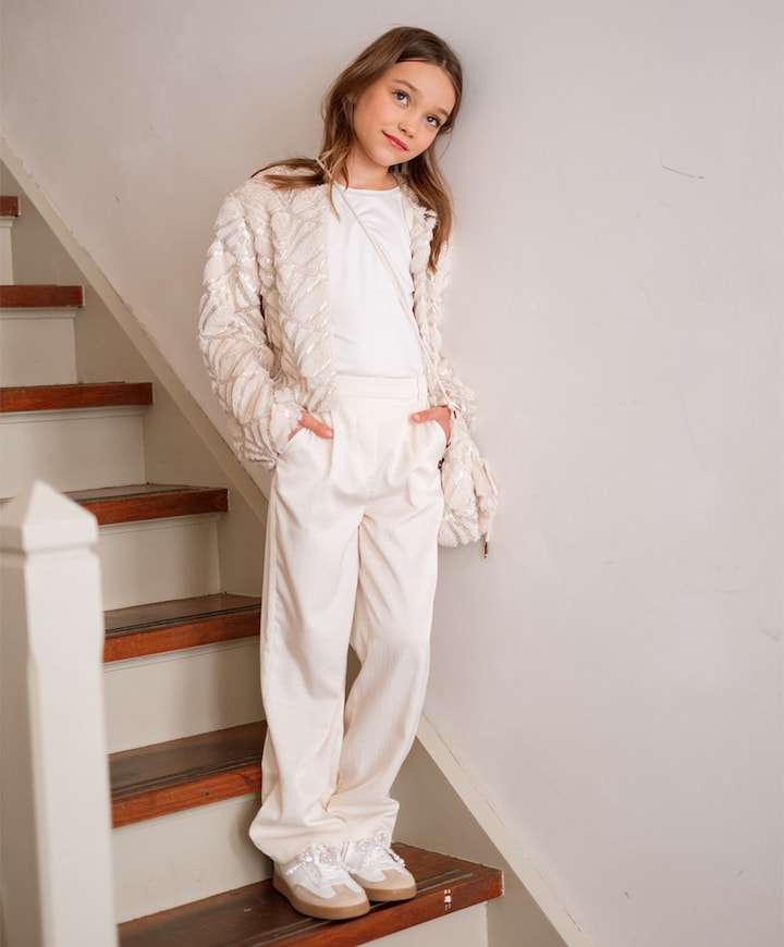 Meisjes t-shirt ecru