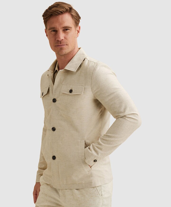 Heren overshirt beige