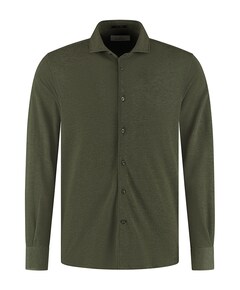 Heren overhemd lange mouw groen