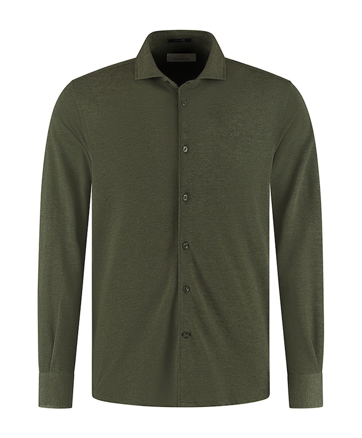 Heren overhemd lange mouw groen