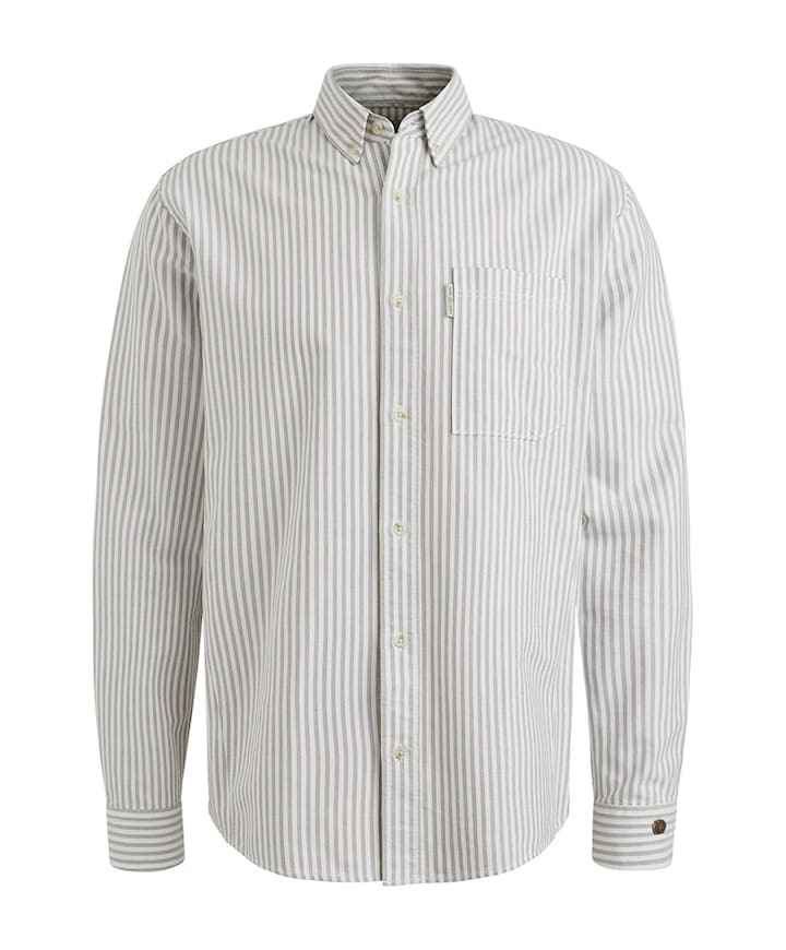 Heren overhemd lange mouw beige