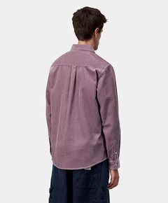 Heren overhemd lange mouw paars