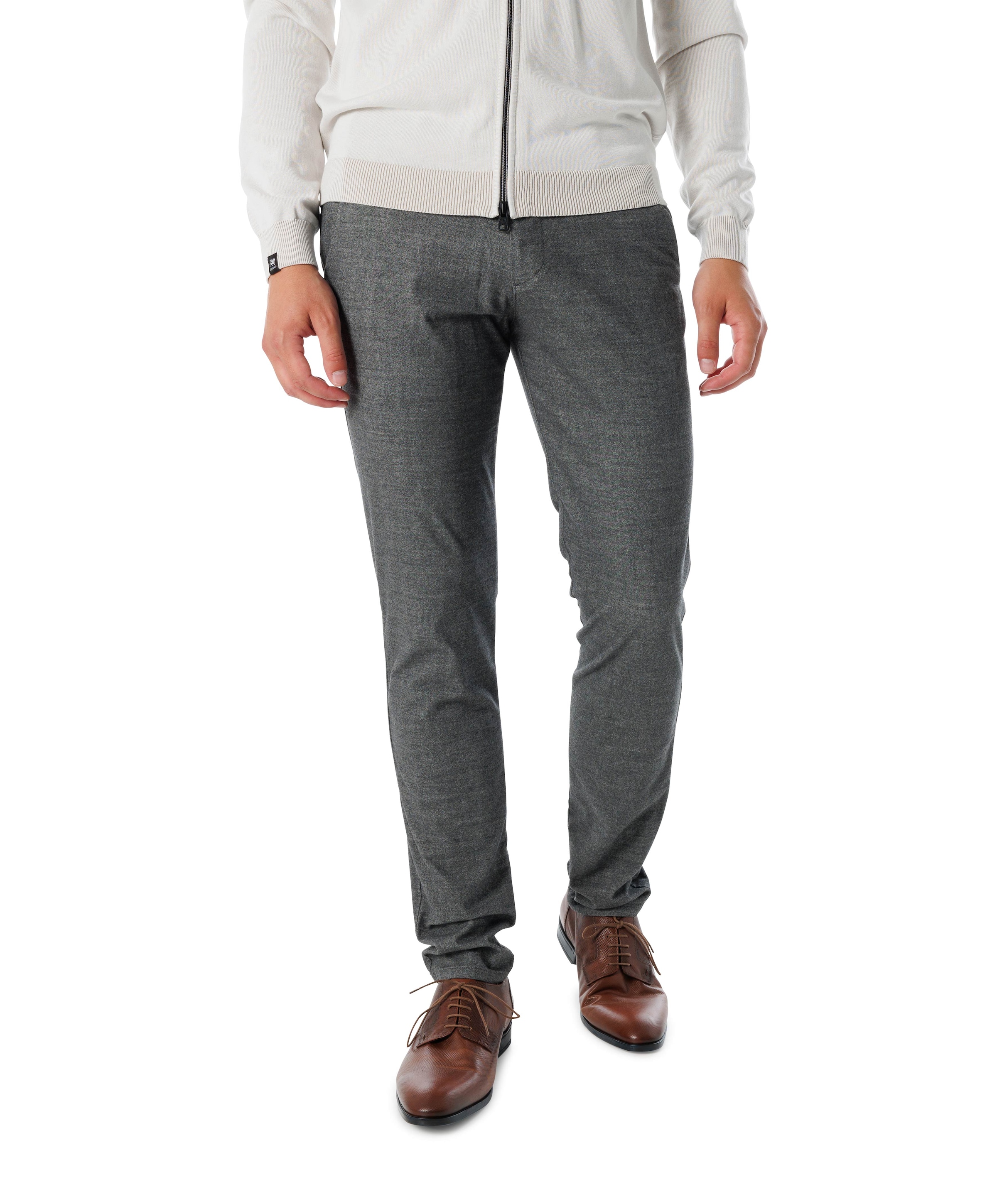 Travel Wool Look heren broek grijs