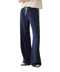 Trouser Pinstripe scuba dames broek blauw