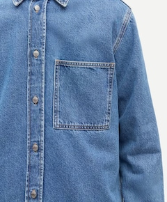 Heren overhemd lange mouw blauw