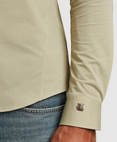 Heren overhemd lange mouw groen