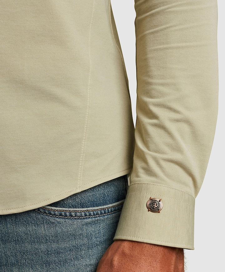 Heren overhemd lange mouw groen