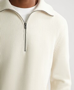 Heren trui met rits ecru