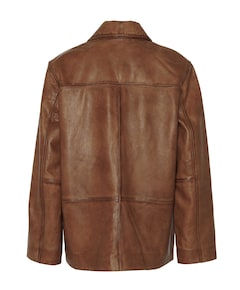 Dames leren jas beige