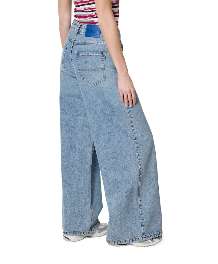 BASAGA HW WIDE LEG dames jeans blauw