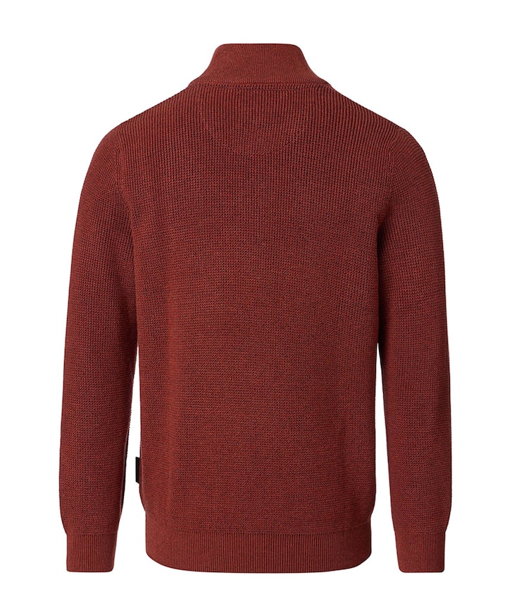 Heren trui met rits oranje