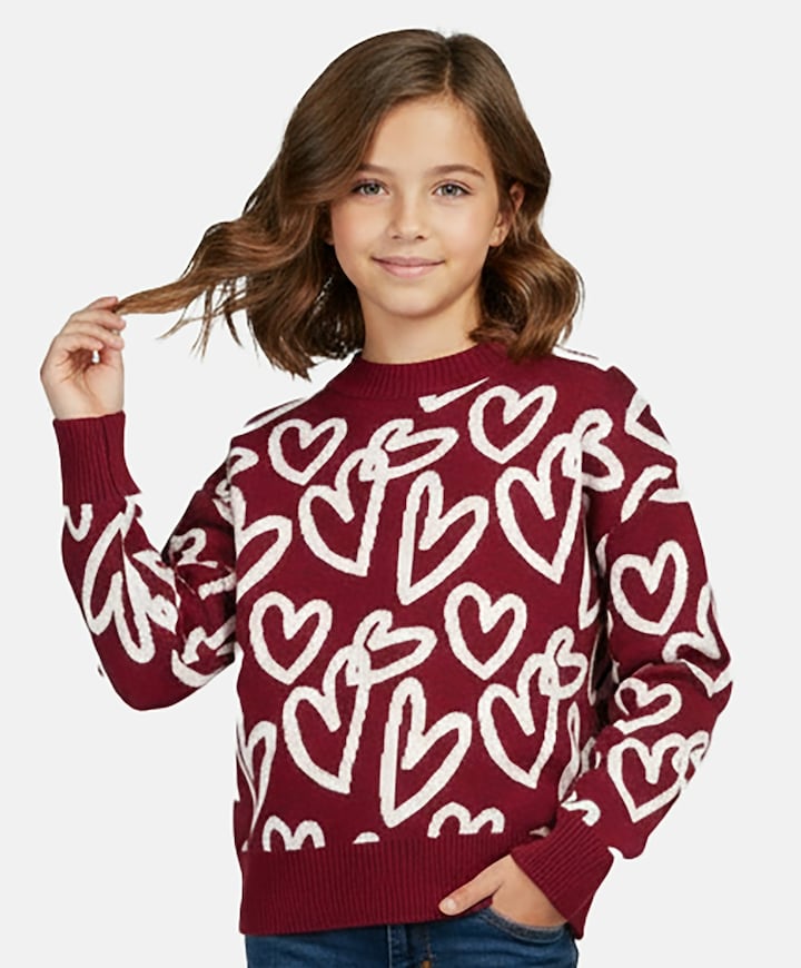 Meisjes trui bordeaux
