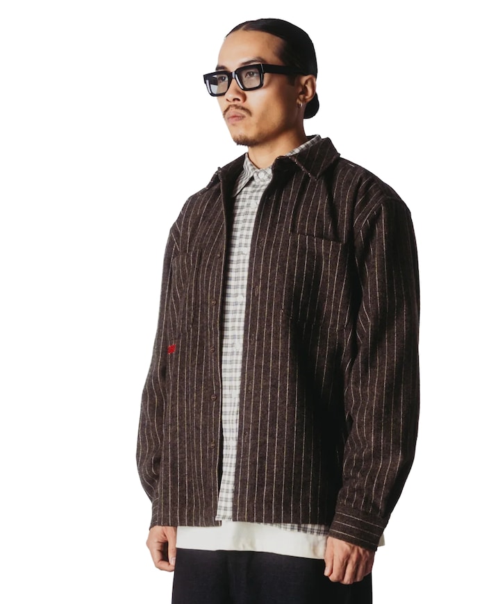 Heren overshirt grijs
