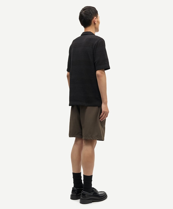 Heren overhemd korte mouw zwart