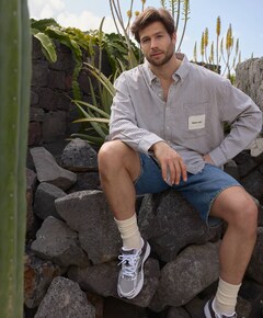 Heren overhemd lange mouw groen