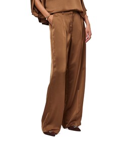 Jules satin smart dames broek bruin