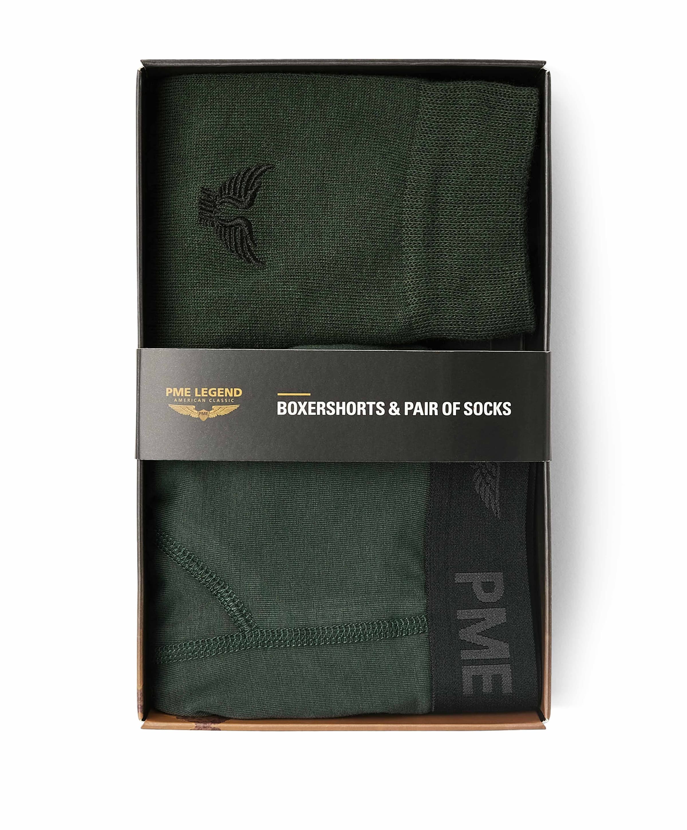 Heren giftset boxershorts & pair of socks groen