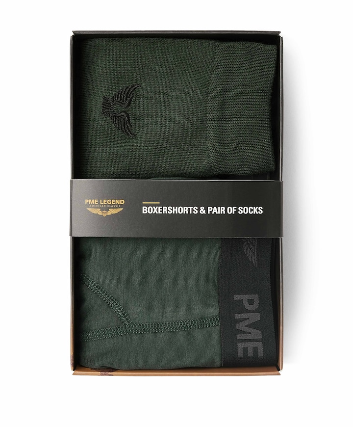 Heren giftset boxershorts & pair of socks groen
