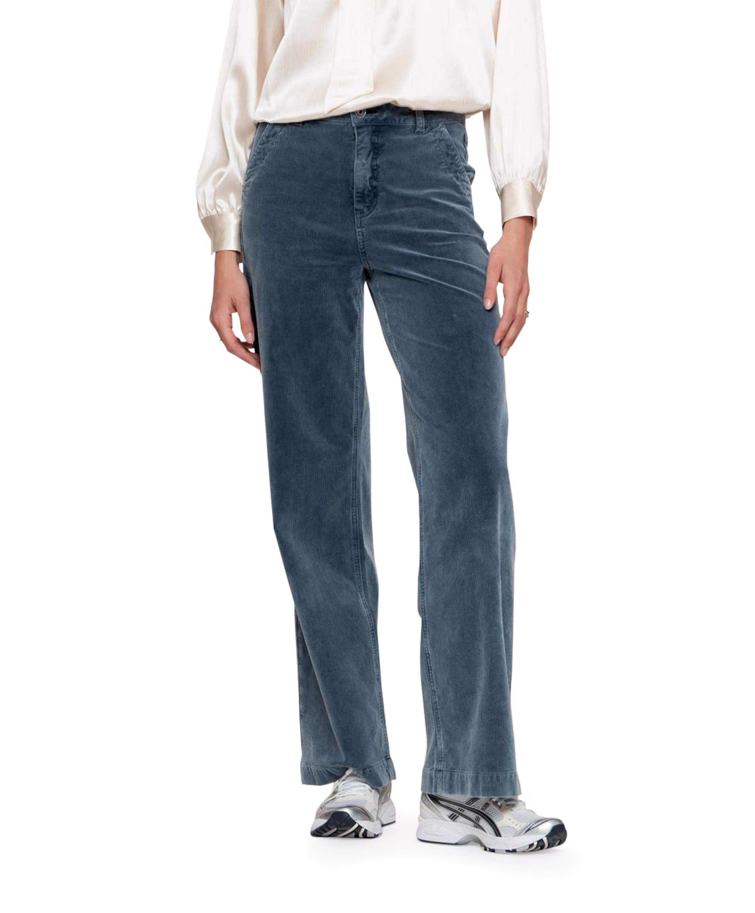 Indigo cord jeans blauw