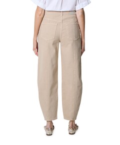 Barrel jeans met naaddetails dames beige