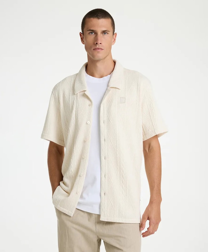 Heren overshirt beige
