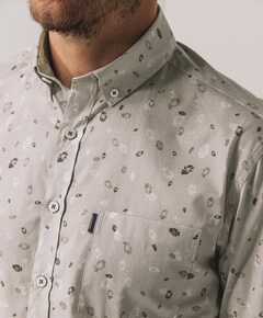 Heren overhemd lange mouw grijs