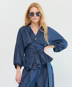 Dames blouse blauw
