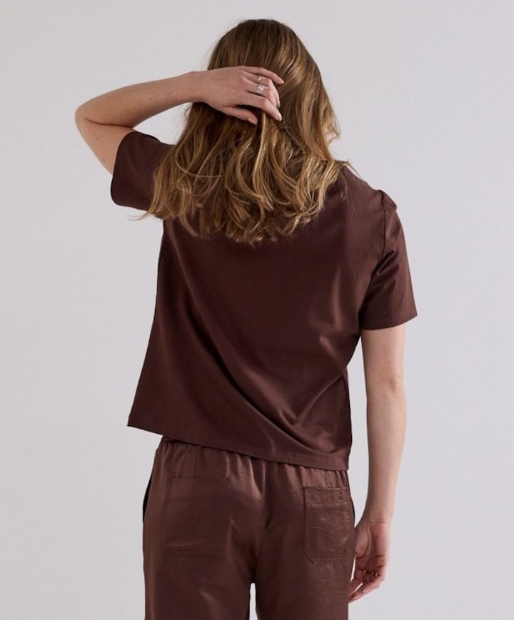 Dames T-shirt bruin