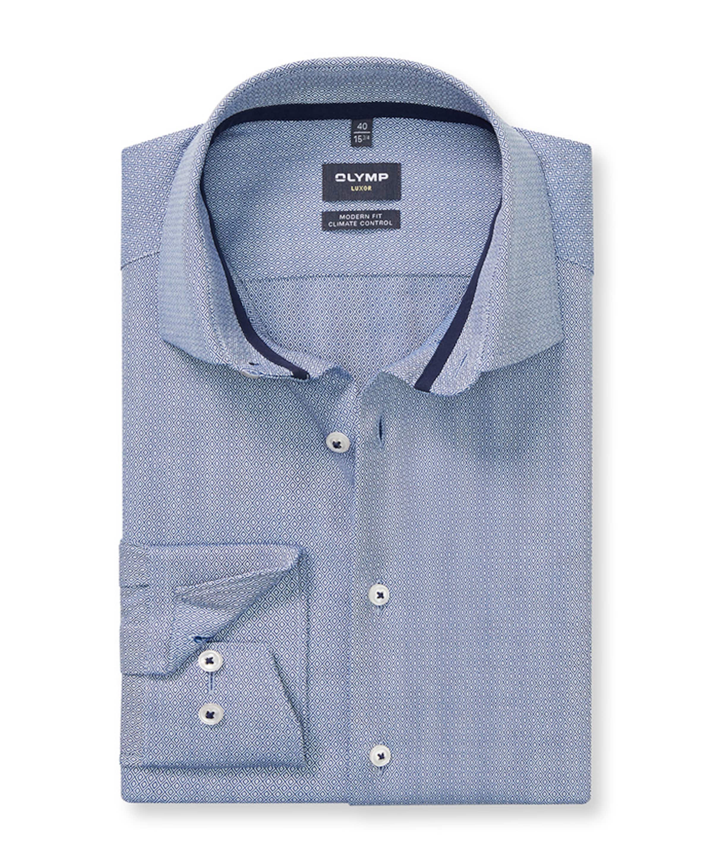 Heren overhemd lange mouw blauw