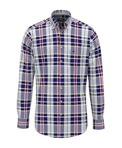 Heren overhemd lange mouw blauw