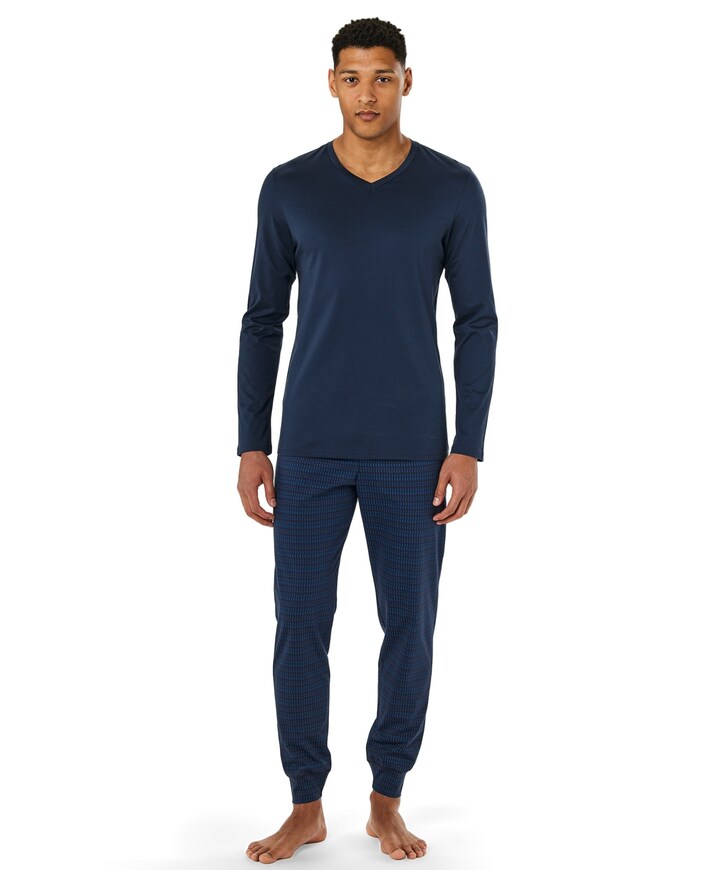 Heren pyjamaset blauw