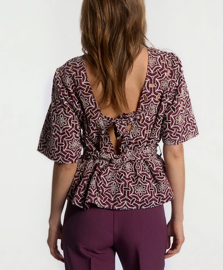 Dames blouse bordeaux